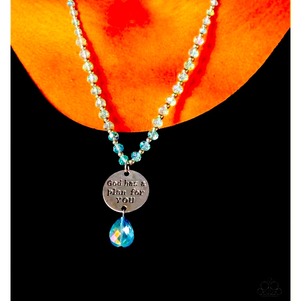 🩵🙏🩵 “PRICELESS PLAN” BLUE CRYSTAL NECKLACE ~ PAPARAZZI❗️BEAUTIFUL❗️🩵🙏🩵 - Picture 3 of 6